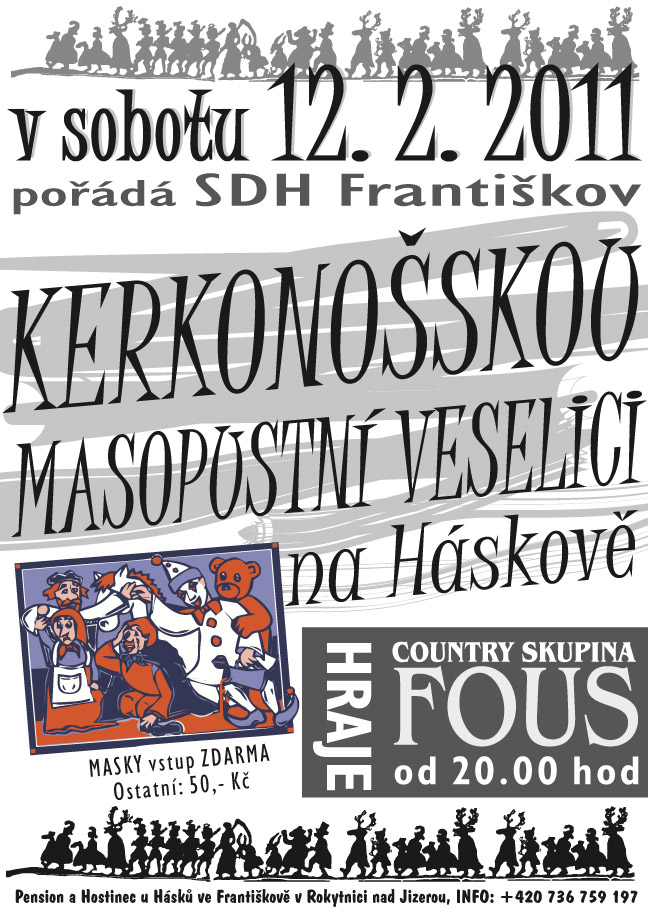 Kerkonošská masopustní veselice na Háskově